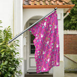 Girly Peace Sign And Love Pattern Print Polyester Flag