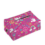 Girly Peace Sign And Love Pattern Print Rectangle Tissue Box Cover