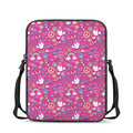 Girly Peace Sign And Love Pattern Print Rectangular Crossbody Bag