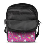 Girly Peace Sign And Love Pattern Print Rectangular Crossbody Bag