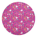 Girly Peace Sign And Love Pattern Print Round Blanket