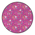 Girly Peace Sign And Love Pattern Print Round Floor Mat
