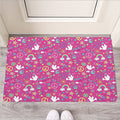 Girly Peace Sign And Love Pattern Print Rubber Doormat