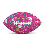 Girly Peace Sign And Love Pattern Print Rugby Ball