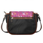 Girly Peace Sign And Love Pattern Print Saddle Bag