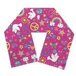 Girly Peace Sign And Love Pattern Print Scarf