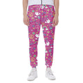 Girly Peace Sign And Love Pattern Print Joggers