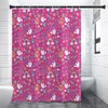 Girly Peace Sign And Love Pattern Print Shower Curtain