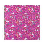 Girly Peace Sign And Love Pattern Print Silk Bandana