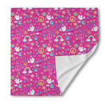 Girly Peace Sign And Love Pattern Print Silk Bandana