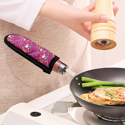 Girly Peace Sign And Love Pattern Print Skillet Handle Cover