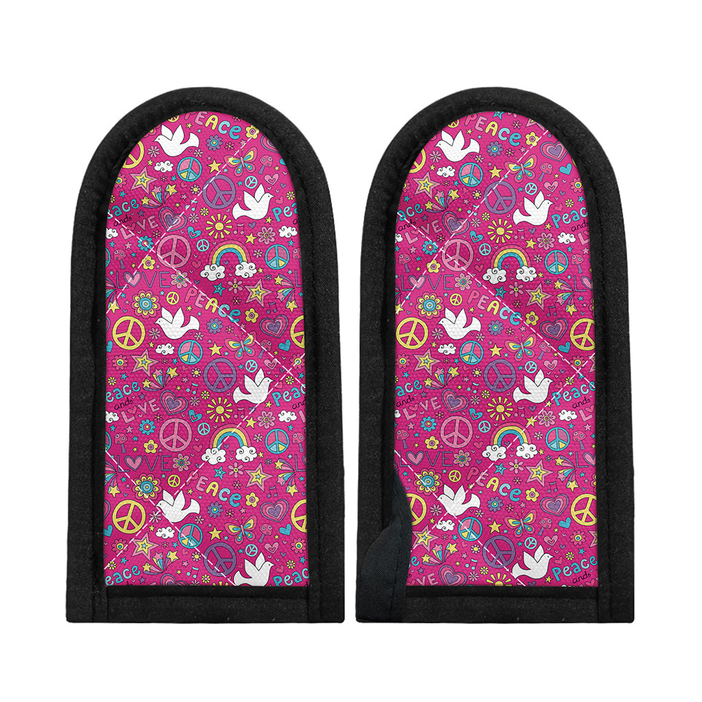 Girly Peace Sign And Love Pattern Print Skillet Handle Cover
