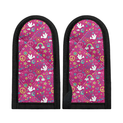 Girly Peace Sign And Love Pattern Print Skillet Handle Cover