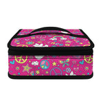 Girly Peace Sign And Love Pattern Print Small Lunch Bag