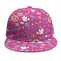 Girly Peace Sign And Love Pattern Print Snapback Cap