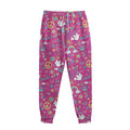 Girly Peace Sign And Love Pattern Print Sweatpants