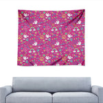 Girly Peace Sign And Love Pattern Print Tapestry