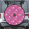 Girly Peace Sign And Love Pattern Print Tire Cover With Camera Hole