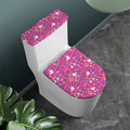 Girly Peace Sign And Love Pattern Print Toilet Lid And Tank Cover Set