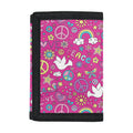 Girly Peace Sign And Love Pattern Print Trifold Wallet