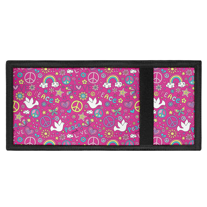 Girly Peace Sign And Love Pattern Print Trifold Wallet