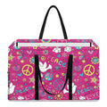 Girly Peace Sign And Love Pattern Print Utility Tote Bag