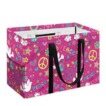 Girly Peace Sign And Love Pattern Print Utility Tote Bag