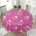 Girly Peace Sign And Love Pattern Print Waterproof Round Tablecloth