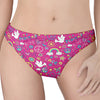 Girly Peace Sign And Love Pattern Print Women's Thong