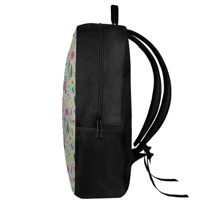 Girly Spring Flower Pattern Print 17 Inch Backpack