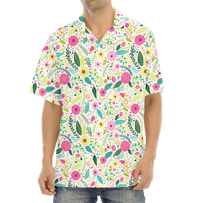 Girly Spring Flower Pattern Print Aloha Shirt