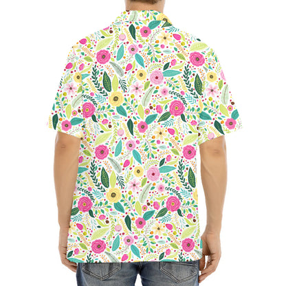 Girly Spring Flower Pattern Print Aloha Shirt