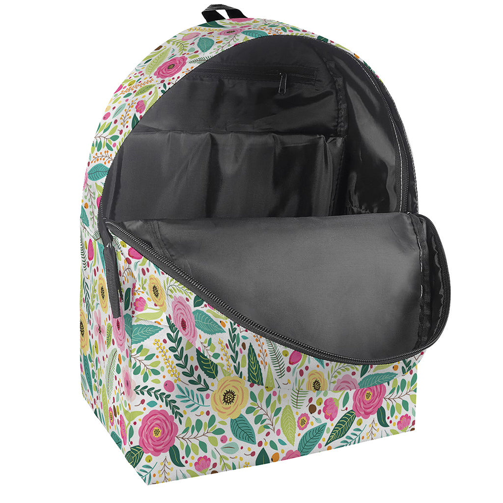 Girly Spring Flower Pattern Print Backpack