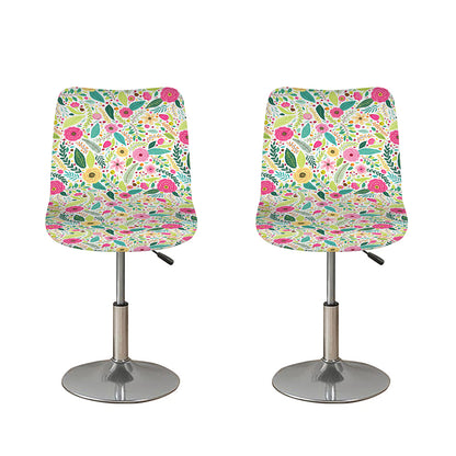 Girly Spring Flower Pattern Print Bar Stool Covers