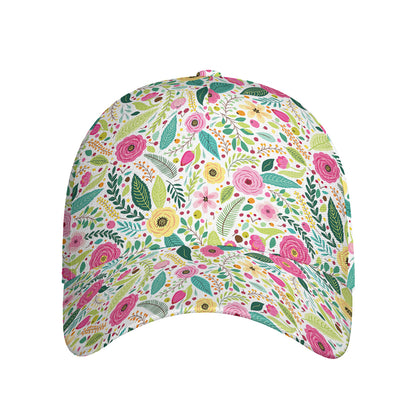 Girly Spring Flower Pattern Print Baseball Cap