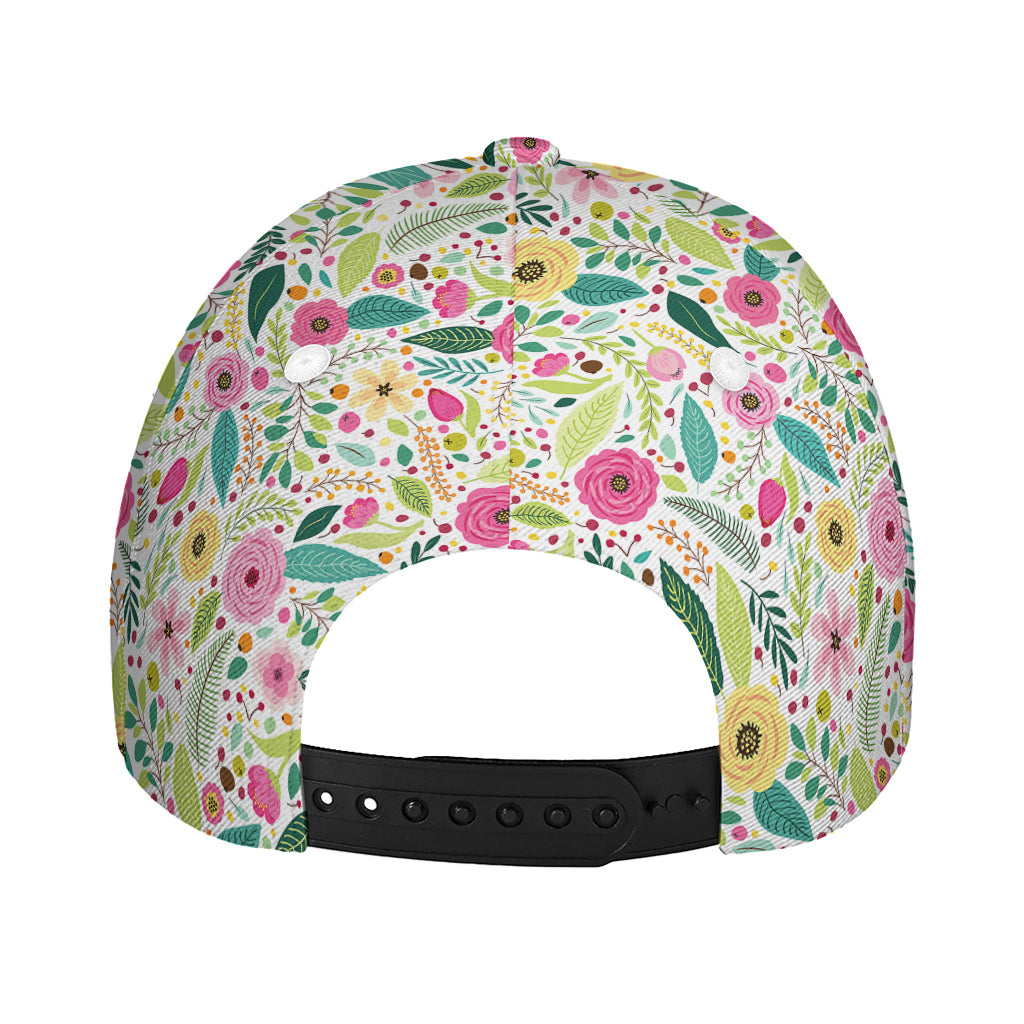 Girly Spring Flower Pattern Print Baseball Cap