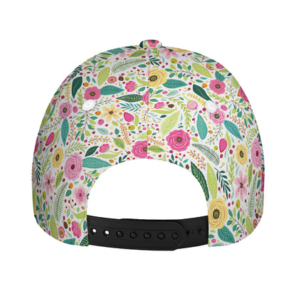 Girly Spring Flower Pattern Print Baseball Cap