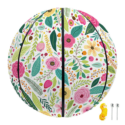 Girly Spring Flower Pattern Print Basketball