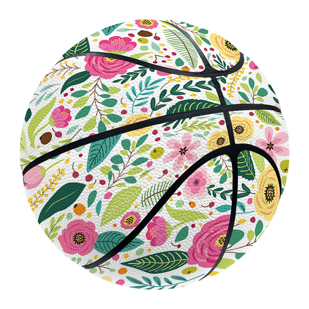 Girly Spring Flower Pattern Print Basketball