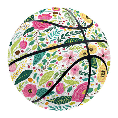 Girly Spring Flower Pattern Print Basketball