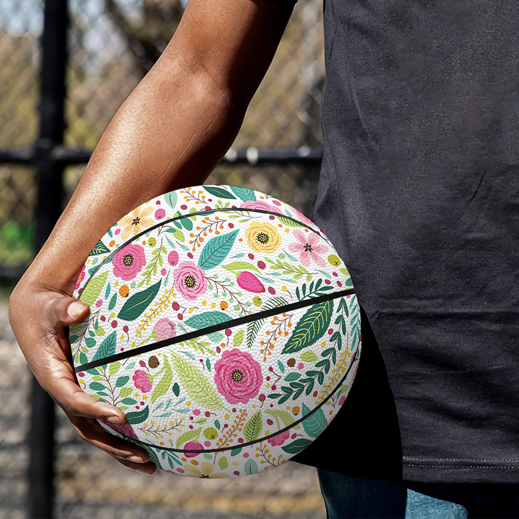 Girly Spring Flower Pattern Print Basketball