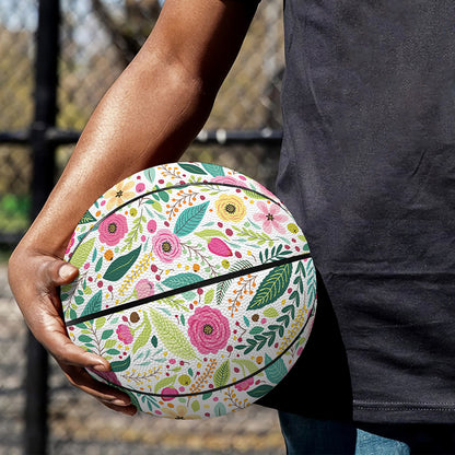 Girly Spring Flower Pattern Print Basketball