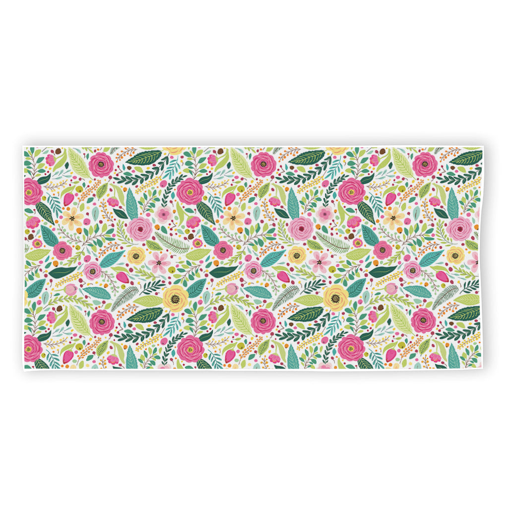 Girly Spring Flower Pattern Print Beach Towel