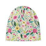 Girly Spring Flower Pattern Print Beanie