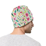 Girly Spring Flower Pattern Print Beanie