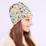 Girly Spring Flower Pattern Print Beanie