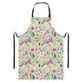Girly Spring Flower Pattern Print Bib Apron With Pocket