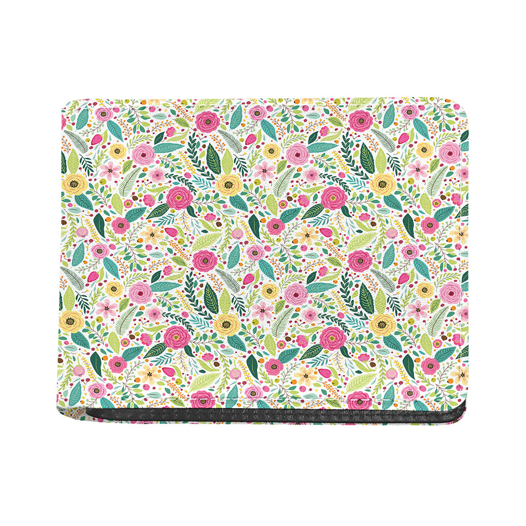 Girly Spring Flower Pattern Print Bifold Wallet