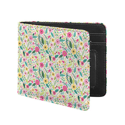Girly Spring Flower Pattern Print Bifold Wallet