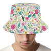 Girly Spring Flower Pattern Print Bucket Hat